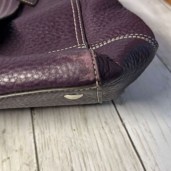 Coach Hamilton Purple Pebbled Leather Shoulder Tote Bag Handbag No. G0973-F13960 - Picture 10 of 15